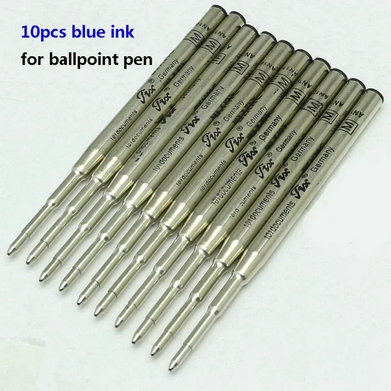 

10PCS High Quality Ball Pen Black/Blue Ballpoint Refills School Office Writing Smooth Ink Accessories AN8 No Box