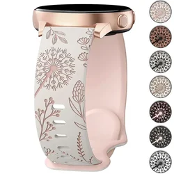 Silicone Strap For Samsung Galaxy Watch 4/5/6/7 40mm 44mm 5 Pro 45mm Two-Tone Dandelion Band for correa Galaxy Watch 6/4 classic