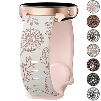 สายซิลิโคนสําหรับ Samsung Galaxy Watch 4/5/6/7 40 มม.44 มม.5 Pro 45 มม.ทูโทน Dandelion สําหรับ correa Galaxy นาฬิกา 6/4 คลาสสิก