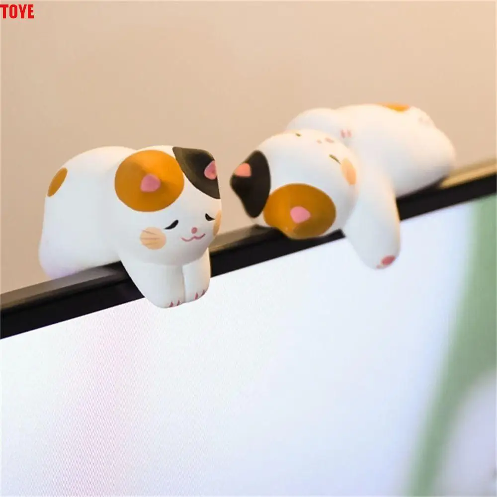 

3pcs /set Handmad Lucky Cat Resin Figurine Collectible Crafts Kitten Car Ornaments Cartoon Statue Pet Cat Landscape Decoration