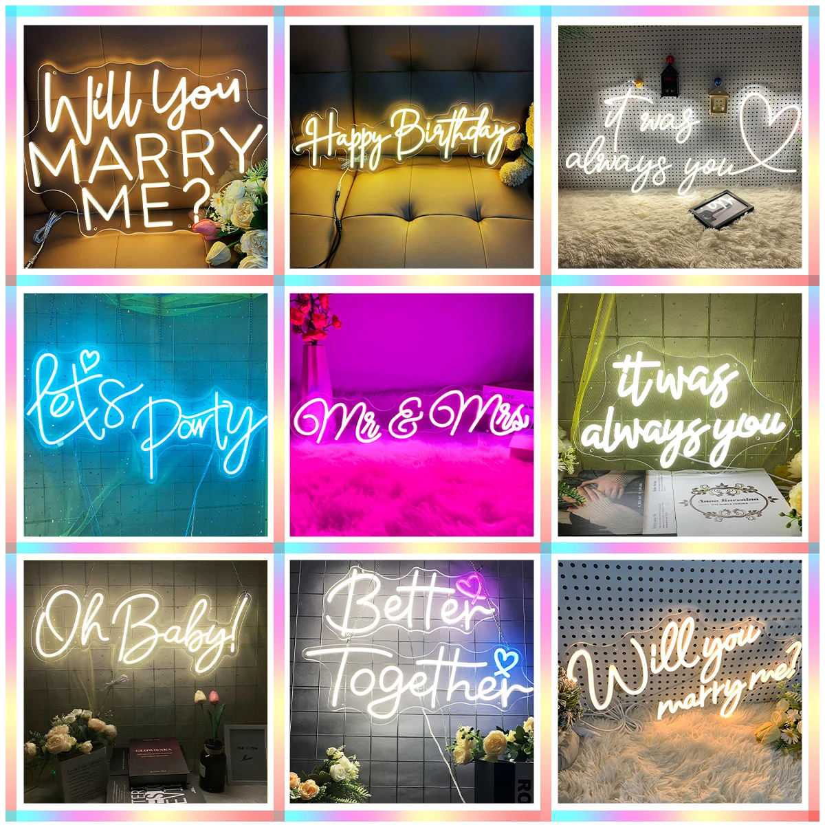 

Let's party Neon Sign Better Together LED Neon Sign Oh Baby Neon Night it was always you Bar Room Decoration Lash Wall