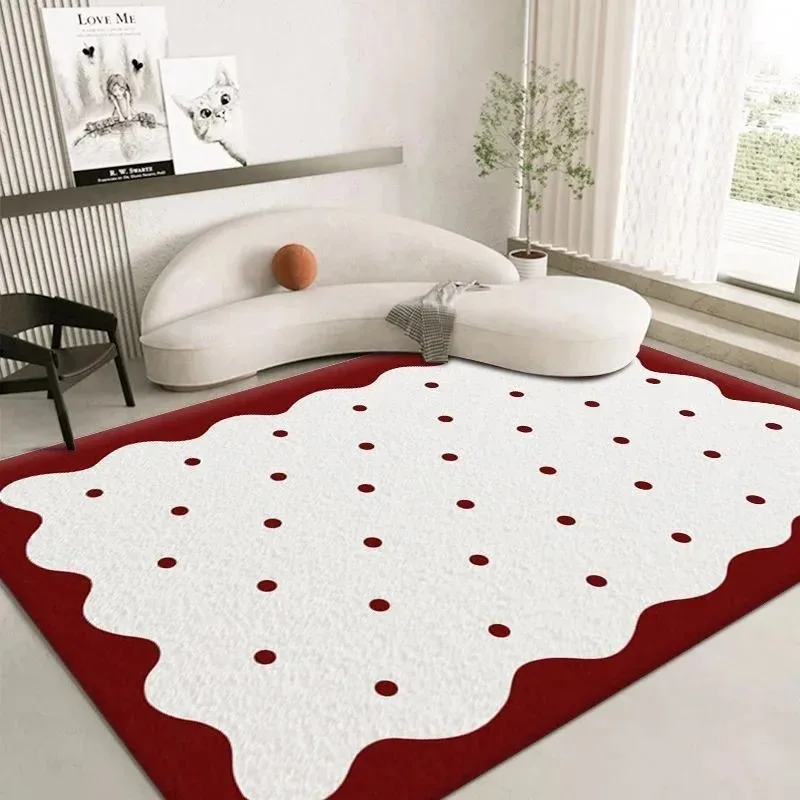 Ins Cream Color Carpet for Home Bedroom Floor Decor Washable Large Size Mat Non-slip Coffee Table Area Rug Bathroom Doormat