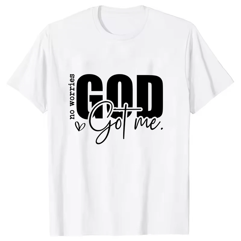Love Like Jesus T-Shirt No Worry God Tells Me Print Men Women Shirt Elegant Aesthetic Letter Couple Tops Street Fashion Clothing