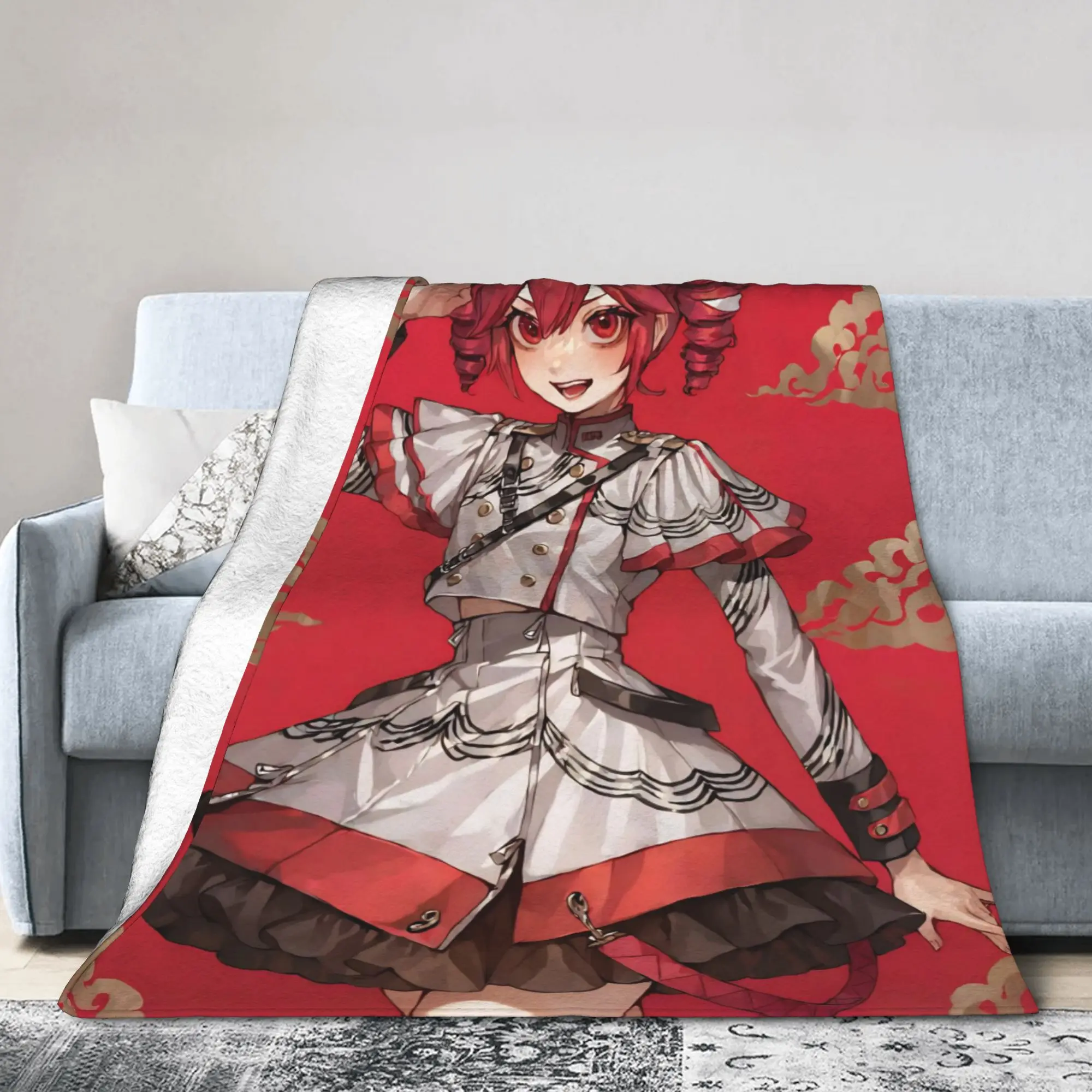 Kasanes Tetos Blanket Flannel All Season Anime Vtuber Portable Super Warm Throw Blanket for Bed Outdoor Quilt