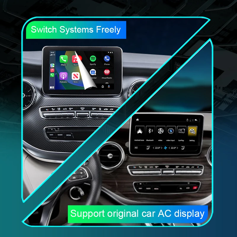 Wireless CarPlay for Mercedes Benz V-Class W447 2014-2018 Vito Viano, with Android Auto Mirror Link AirPlay Car Play Functions