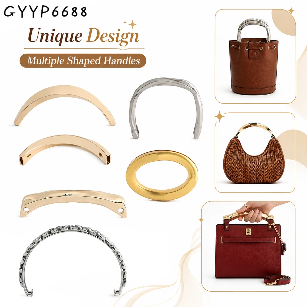 2/5/10PCS Heart/Semicircle Shaped Metal Bag Handle Replacement For Creative Handbag Shoulder Tote Handle Purse Frame Accessories