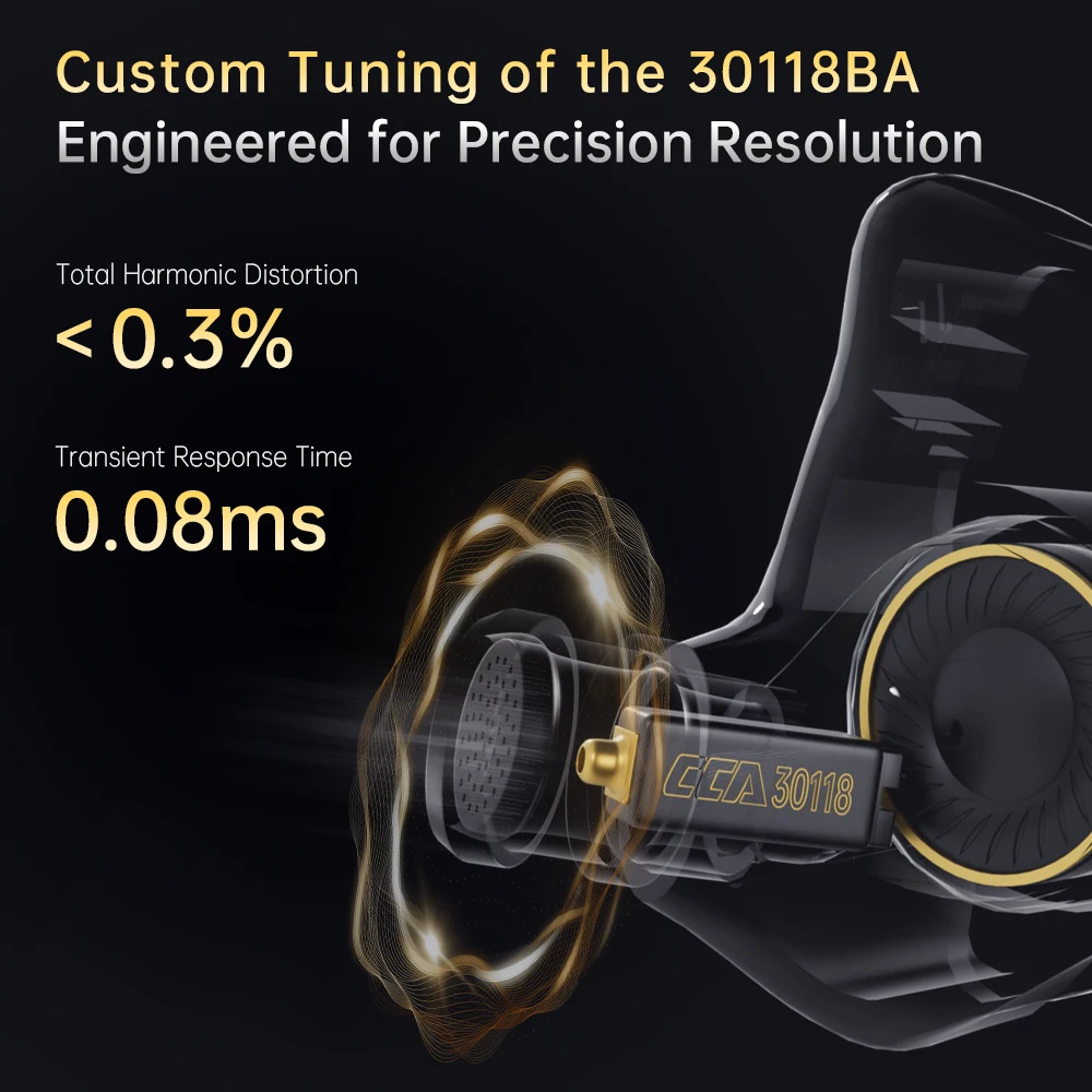 Słuchawki przewodowe CCA Xyrra 1DD+1BA Hybrid Driver HiFi Stereo Bass Sound Gaming Headset 2Pin Detachable Cable In Ear Headphones — zdjęcie produktu 5