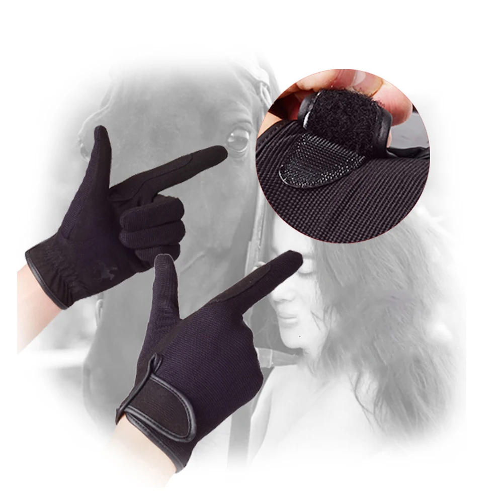 

1 Pair Horse Riding Microfiber Touchscreen Compatible Equestrian Training Gloves Breathable Sport Gloves For Men Women Coffee
