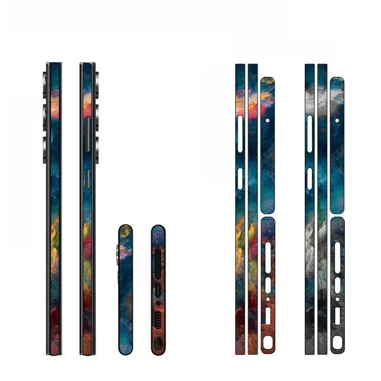2PCS Colorful Phone Side Sticker Frame Film For SAMSUNG Galaxy S26 Ultra S25 S24Ultra S22+ A14 Matte Edge Protector Skin Wrap