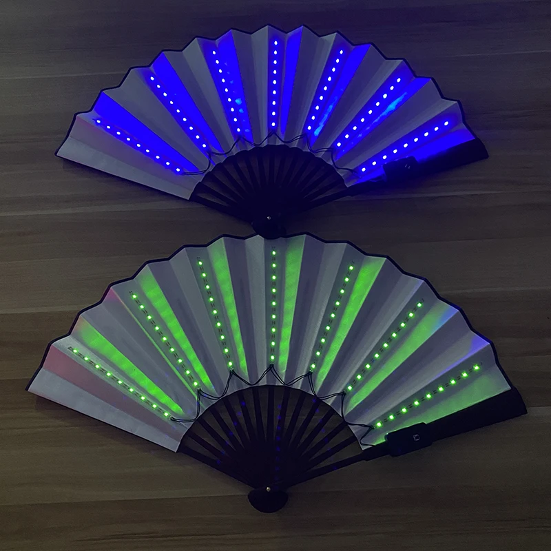 13 Inch Oplichten Fan Dans Podium Voorstelling Rave Lichtgevende Partijen Groothandel Led Speelgoed Geleid Klassieke Dans Fan Voor Vrouwen Meisje