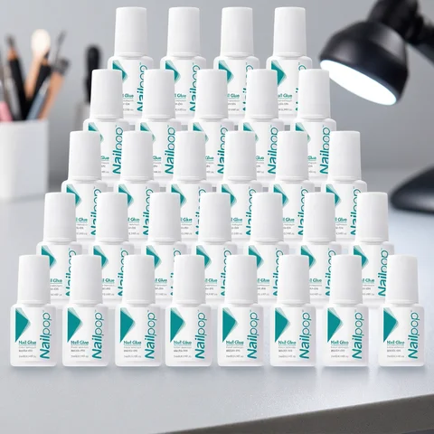 Nailpop 30/20/10pcs 7ml Nail Glue Strong Adhesive Fast Dry Fake Nail Tips and Rhinestone Long-Lasting Glue for Nail Art Tools