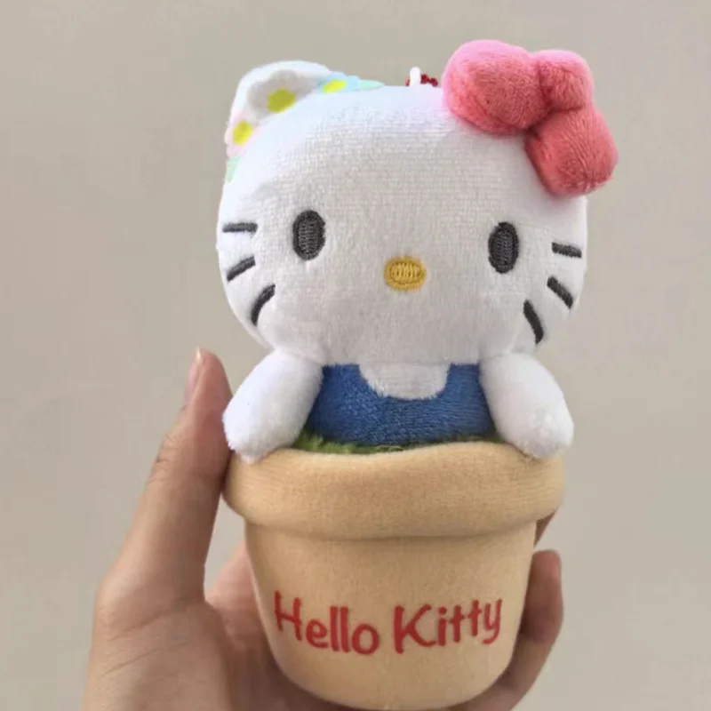 

Sanrio Kawaii Hello Kitty Plush Toy My Melody Cute Flower Pot Series Plush Doll Backpack Pendant Anime Girl Festival Gift