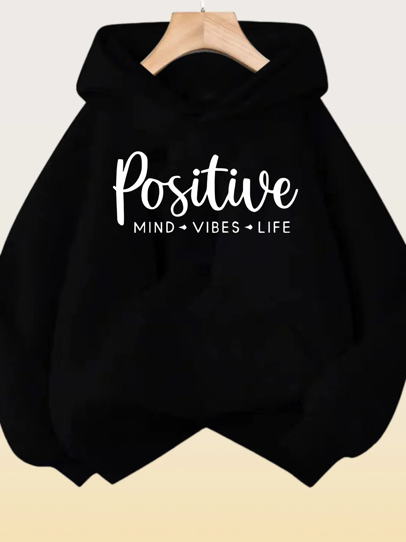 سويت شيرت RUEPEI ذو غطاء رأس أحمر ديناميكي، مع طباعة طاقة إيجابية، دافئ ومريح، نمط بلوفر كاجوال، قميص مريح بغطاء للرأس #1