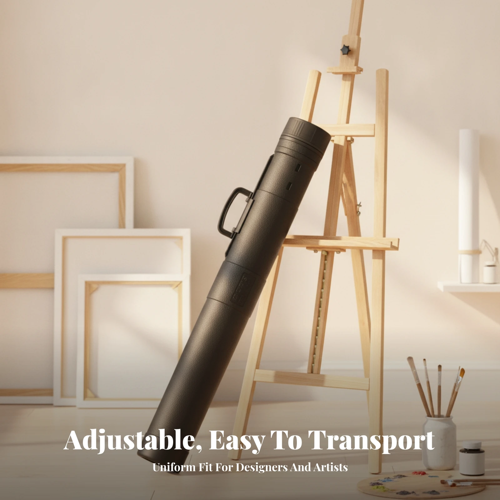 Telescopic Drawing Tube Adjustable Poster Tube with Shoulder Strap Document Carrier with Shoulder Strap Heavy-Duty Long-Lasting