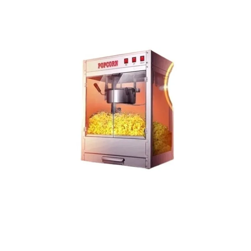 HXL All Stainless Steel Automatic Popcorn Maker, Commercial Popcorn Machine for Street Vending Snack Bar