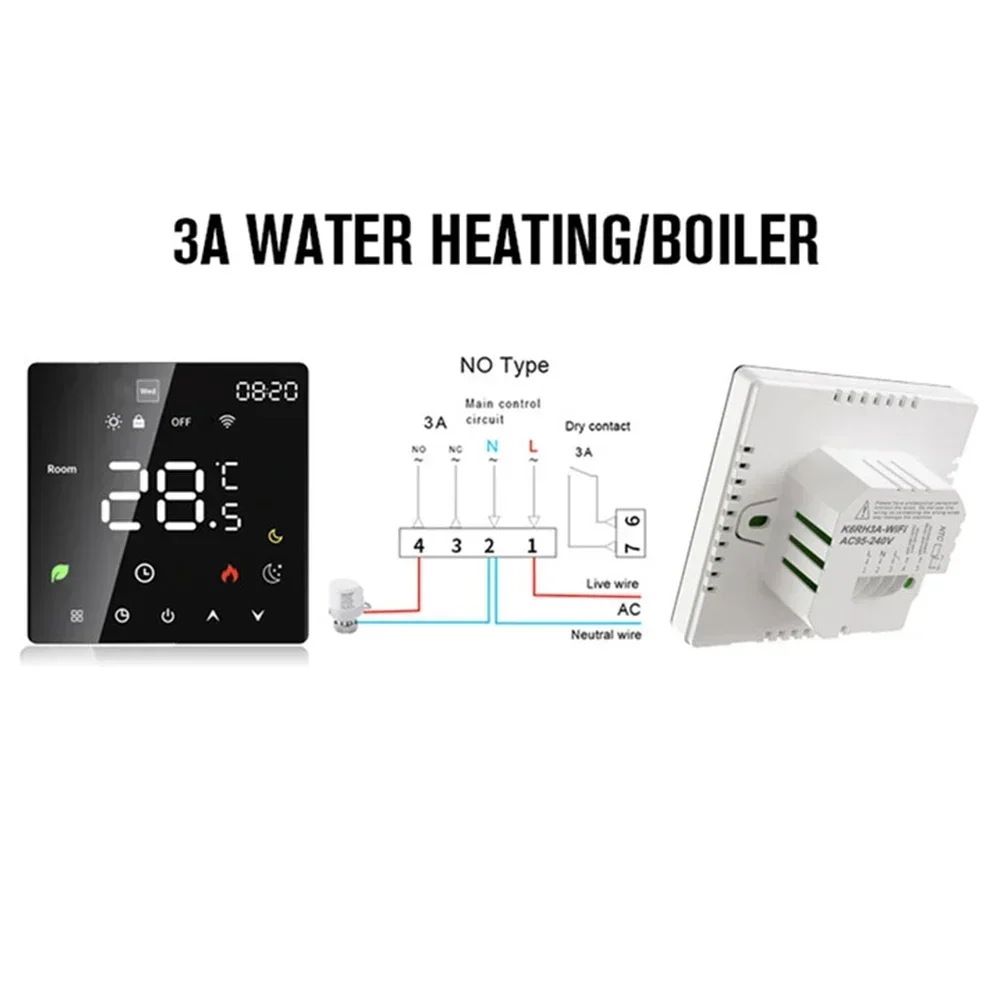 Smart Thermostat Wifi Thermostat LCD Touch Screen Programmable Voice Control 100-250V AC Floor Heating Thermostat