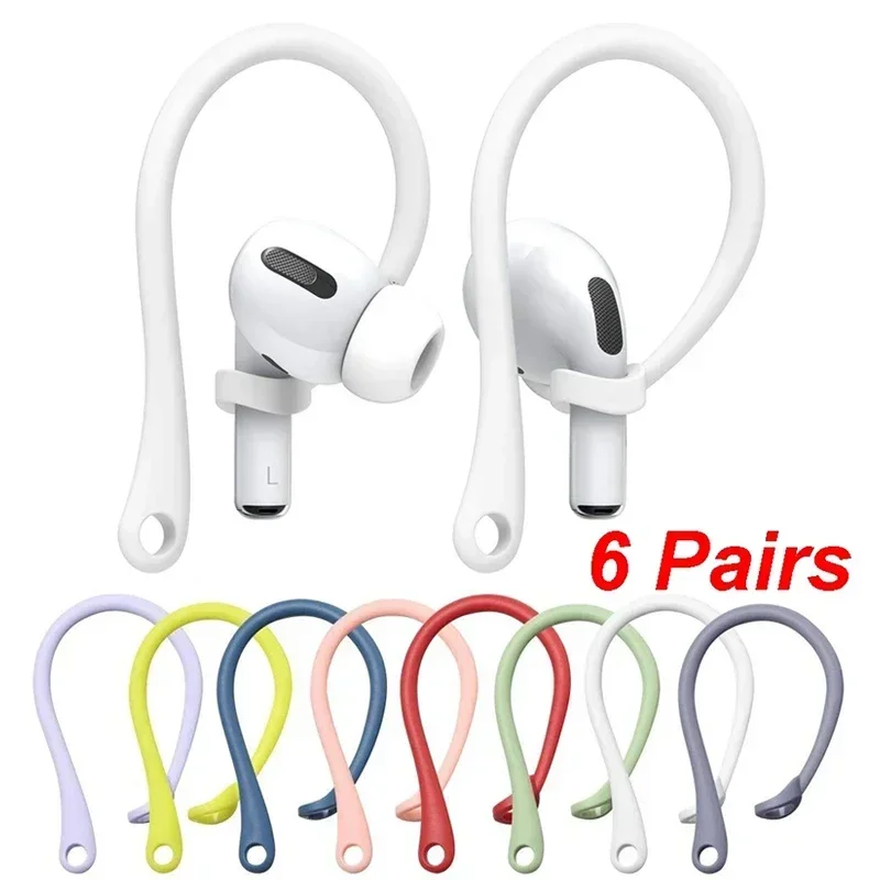 1/3/6 Pairs Soft Silicone Ear Hooks for Apple AirPods Pro Anti-fall Bluetooth Earphone Holder for AirPods 1 2 3 Sports Earhooks