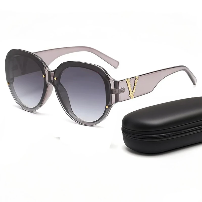 Oval Frame V Sunglasses For Women Men Brand Design Fashion Vintage Retro Trend Summer Big UV400 Sun Glasses Unisex Eyewear 2025