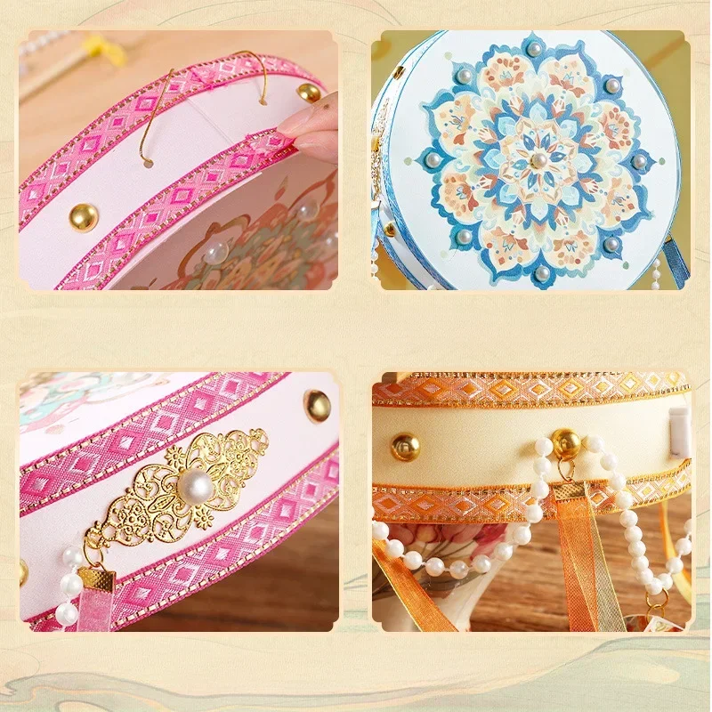 Mid-Autumn Festival Intangible Cultural Heritage Lantern Handheld Luminous Antique Treasure Lantern Handmade Diy PP Material