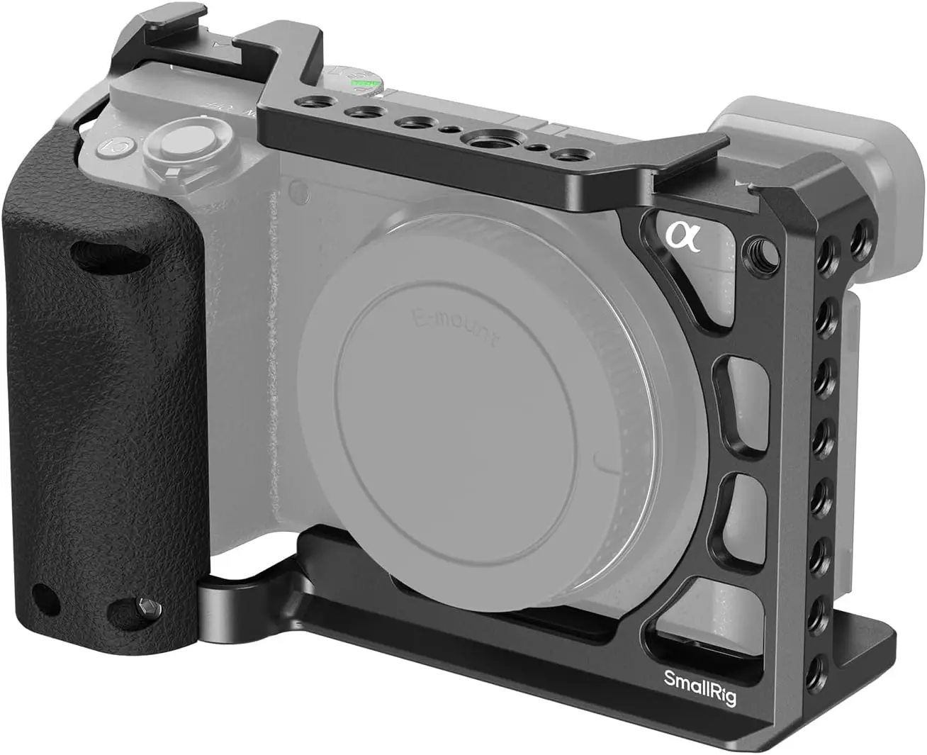 

Клетка для камеры с силиконовыми ручками и креплением Cold Shoe для Sony a6100, a6300, a6400 - надежное крепление