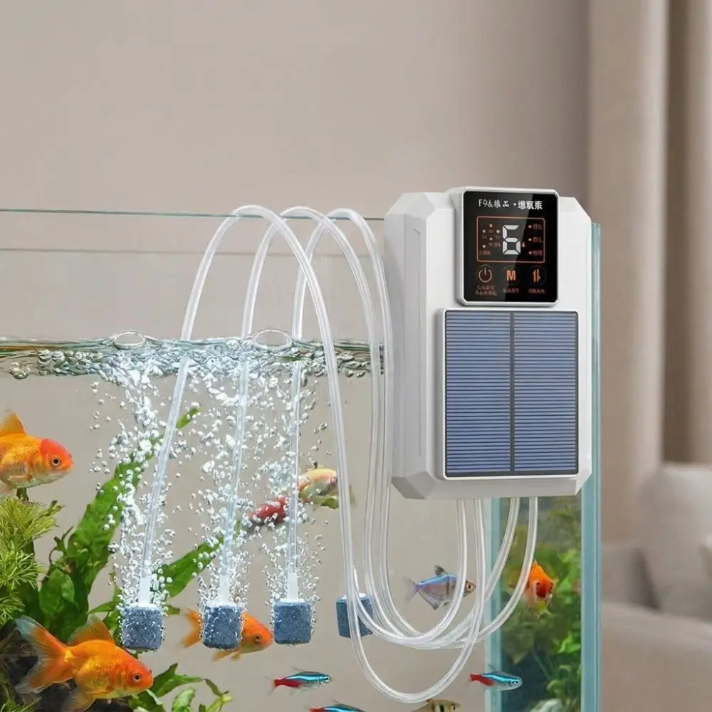 Super Silent Solar Oxygen Pump Large Air Volume Water Proof Fishing Oxygen Pump Energy Efficient USB Rechargeable