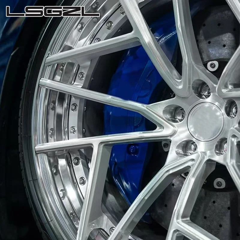 Rines Forjados de 2 Piezas de 18 19 20 21 22 24 Pulgadas, Rines Forjados 5x112 5x120 5x127 5x130 5x114.3 6x139.7 para Autos de Carreras BMW y Audi