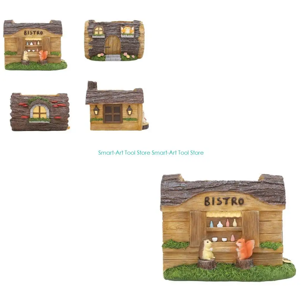 

E1PB суккулентный горшок для суккулентов, горшок с животным медведем, форма пня для домашнего декора стола, реквизит