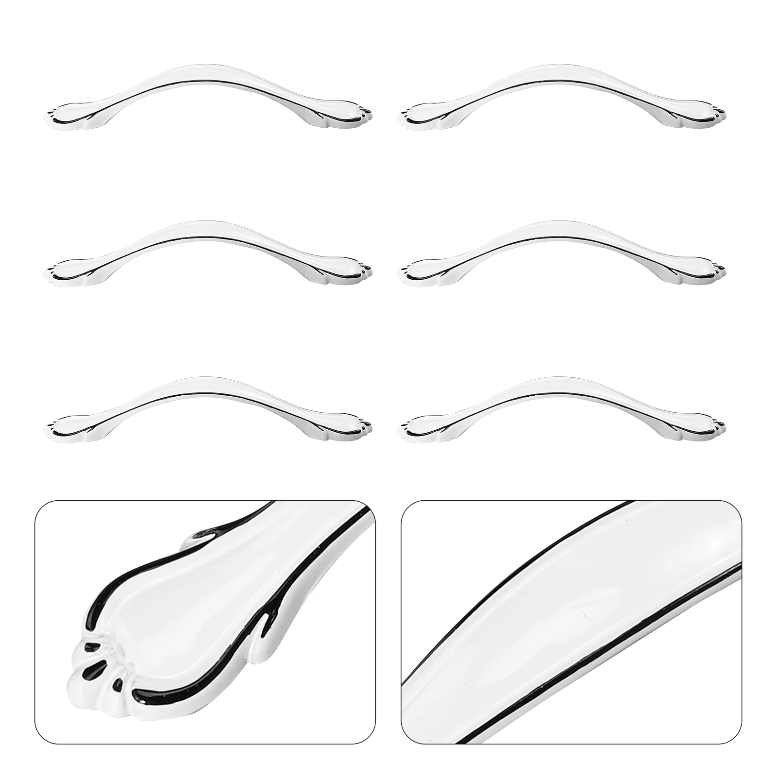 

6 Pcs Cabinet Door Handle Drawer Pulls Decorative Knobs Dresser Handles Hardware Aluminum Alloy