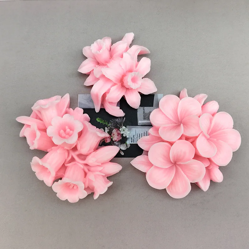 

3pcs Frangipani Flower Silicone Mold for Aromatherapy Plaster, Scented Candles, and Chocolate Decor