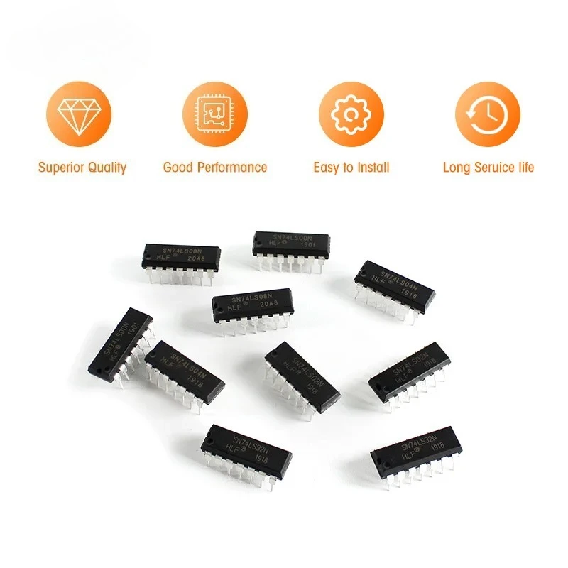 50 قطعة المنطق IC عدة 74LS00 74LS02 74LS04 74LS08 74LS32 DIP-14 5 قيمة كل 10 قطعة مجموعة متنوعة رقاقة الدوائر المتكاملة مع صندوق