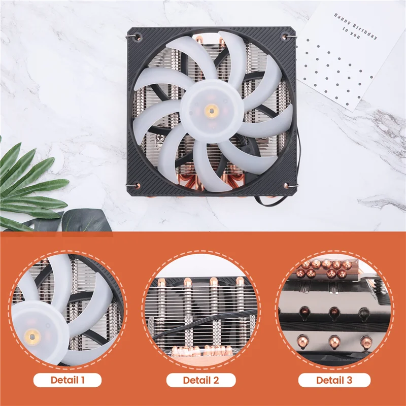 RISE-ZS10C-50 얇은 CPU 쿨러 50Mm 10 히트 파이프 ITX 다운 압력 라디에이터 TDP 200W LGA 115X 1700용