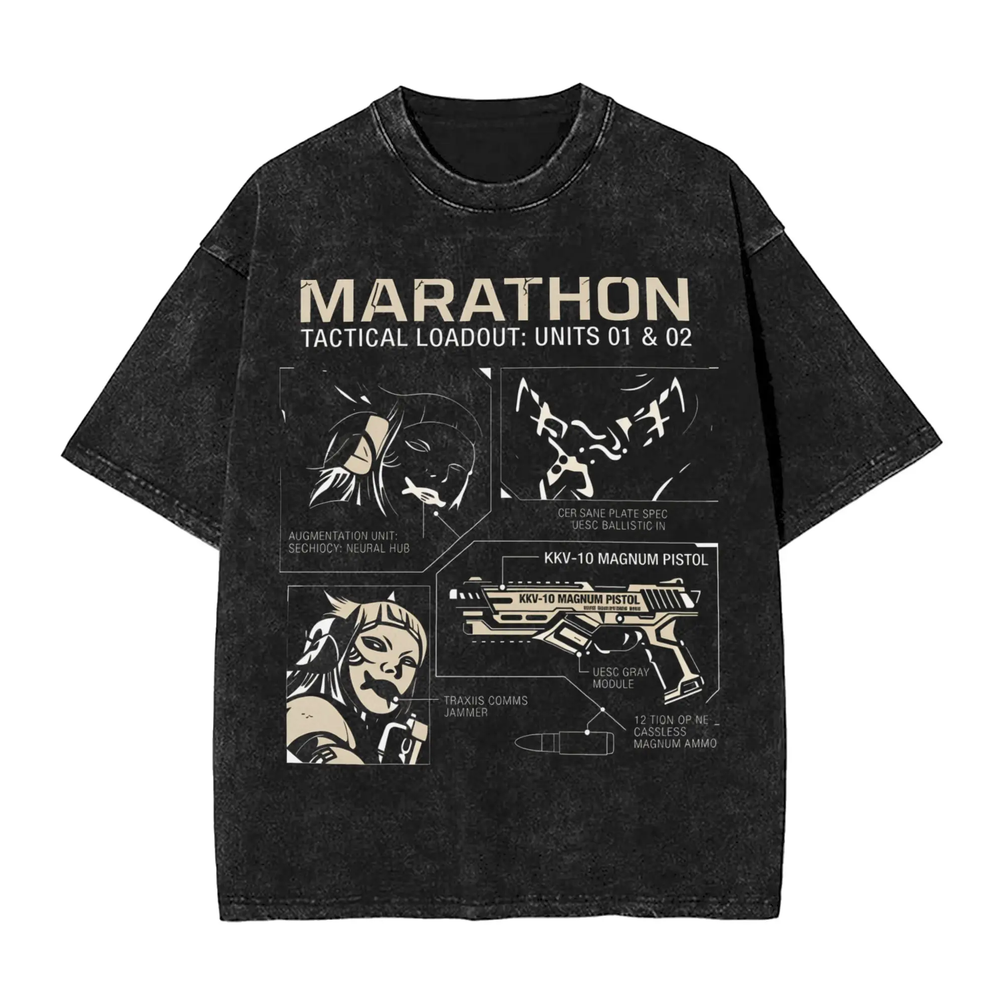 Vintage Washed T-Shirt Game Marathon Collection  Simple T Shirts  Fashion Tshirt for Male Beach Y2K Fun Print Clothing