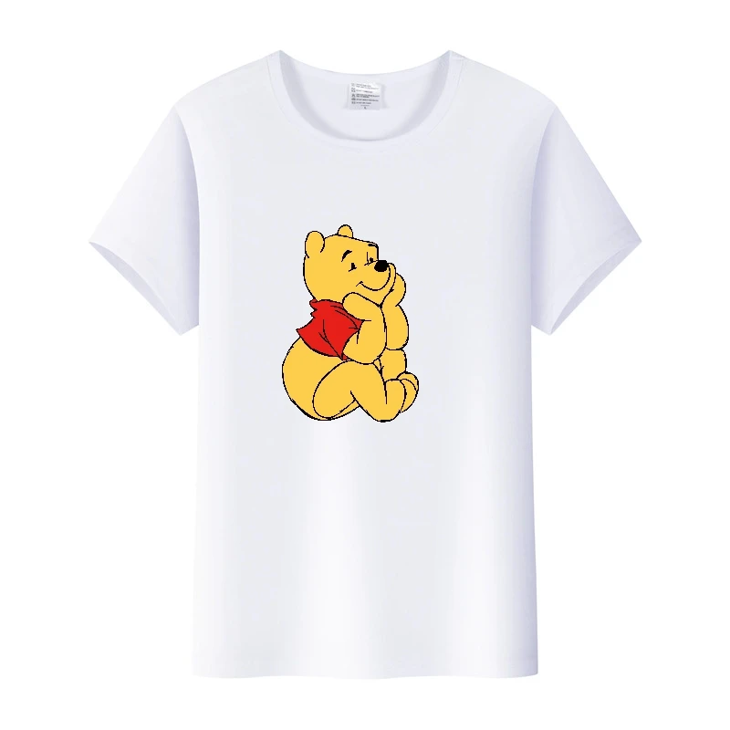 Moda Disney Cartoon Tees Pooh Orso T-shirt Gotico Bianco Allentato Magliette E Camicette Camicie Da Uomo 2023 Camicette Estive Donna Y2k Grunge