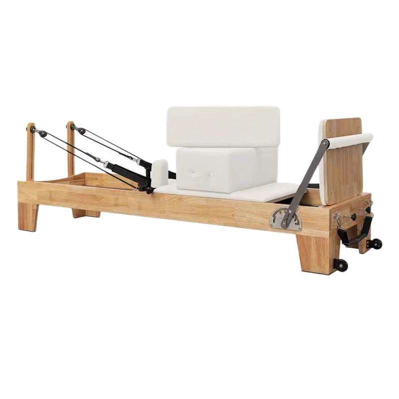 

Commercial Pilates Reformer Machine Wood Frame Foldable Reformer Bed Tower System Adjustable Resistance Gym Exercise Equipment