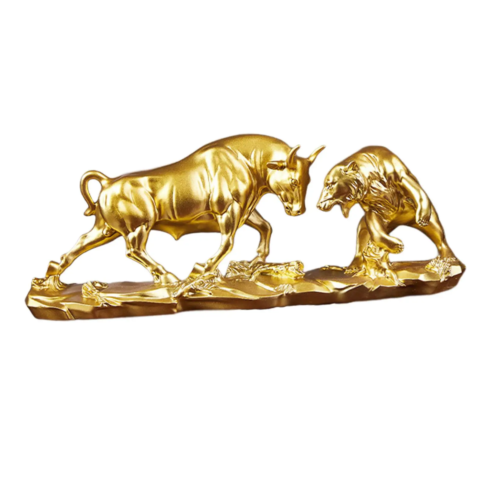 Bull and Bear Fight Figurine Home Decoration Modern Bear and Bull Statue Animal Sculpture for Home Desk Bookcase Investor Gifts