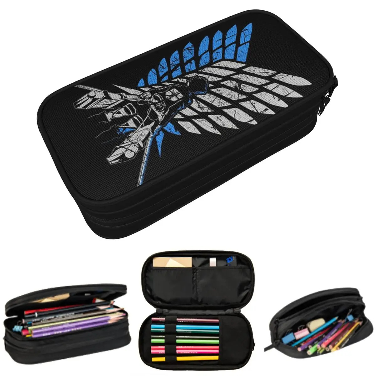 

Attack On Titan Wings Of Freedom Logo Pencil Case for Kids Gifts Pen Box Pencil Bag Stationery Supplies Pen Holder Bag