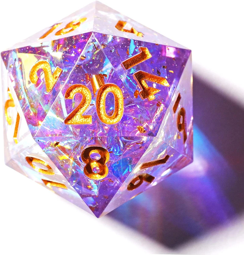 MINI PLANET Polyhedral Resin D20 Dice With Sharp Edges D&D 20 Sided Dice For RPG Table Board Games Handcrafted D20 Dice