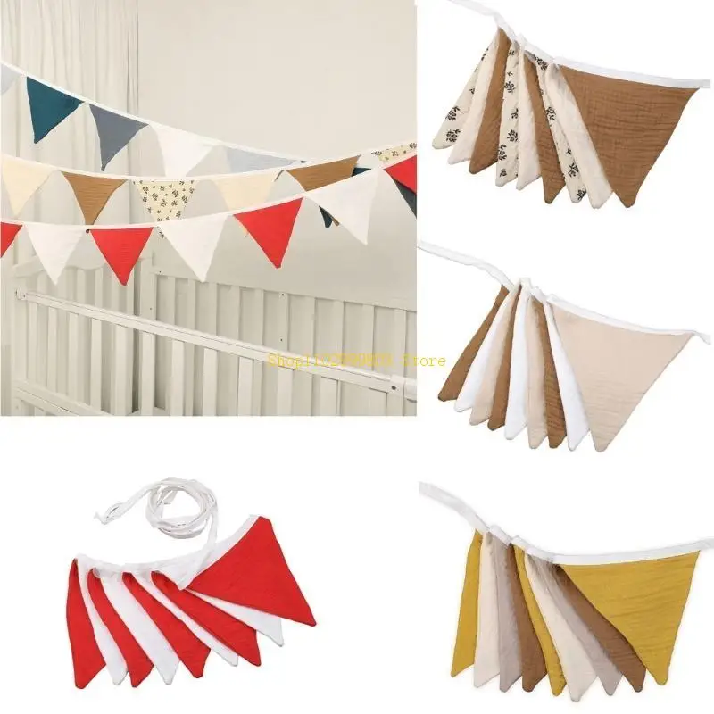 أعلام الرايات القطنية المثلثة الحديثة لتزيين حفلات استحمام الأطفال J0MF