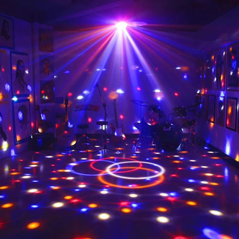 LED 7 Colors Strobe Light Party Light Stage Lights with Remote Control Disco Ball Laser Projector Sound Activated Music Birthday