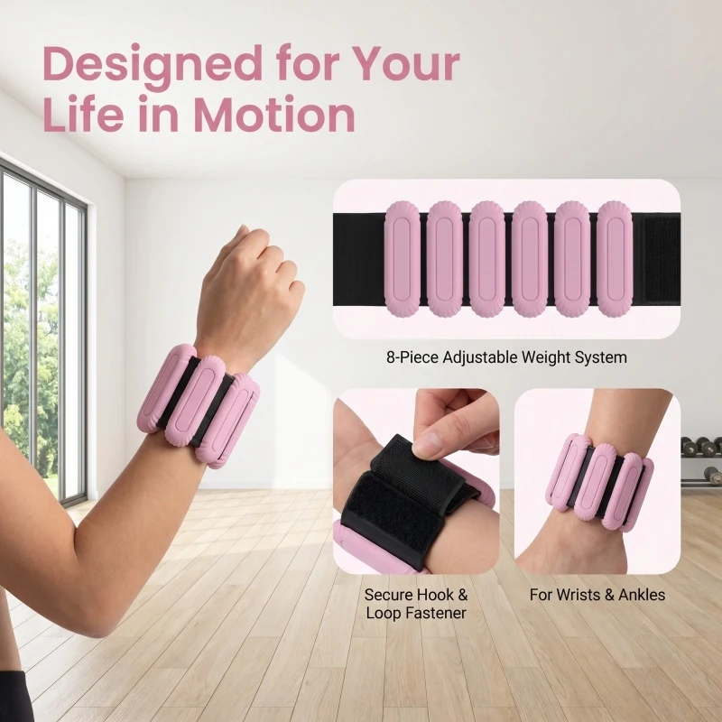 

Adjustable wrist weight for men and women, for home gym exercise, walking, running, travel, pilates, yoga, sports, bar, strength