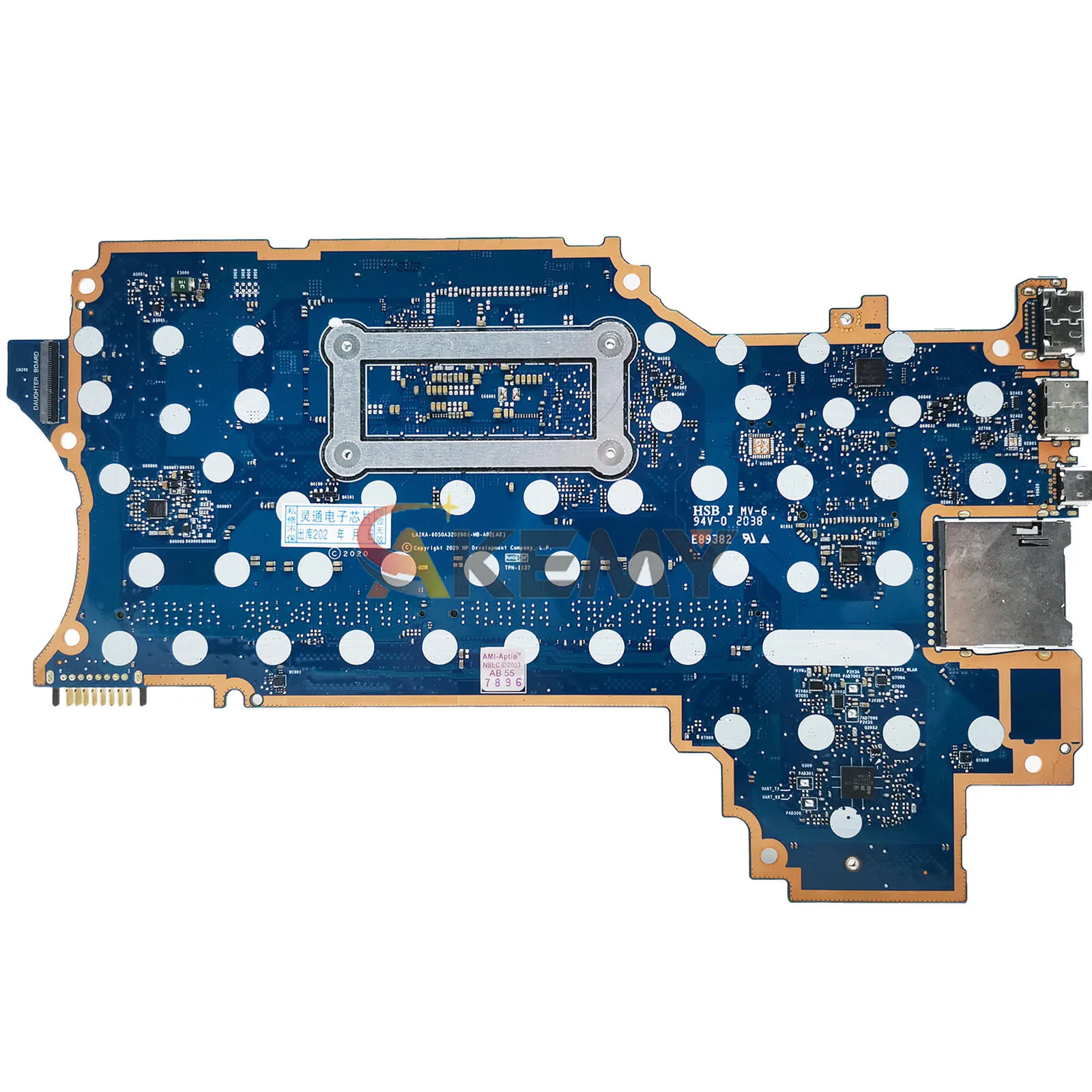 6050A3202801 สำหรับเอชพี พาวิลเลี่ยน X360 14-DW แล็ปท็อปเมนบอร์ดซีพียู i3 i5 i7 DDR4 L96510-601 L96511-601 100% ทดสอบ