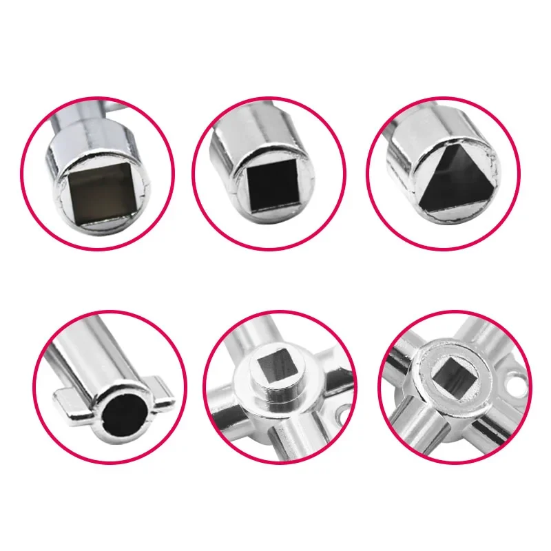 4 Way Universal Cross Triangle Wrench KEY for Train Electrical Elevator Cabinet Valve loy Triangle