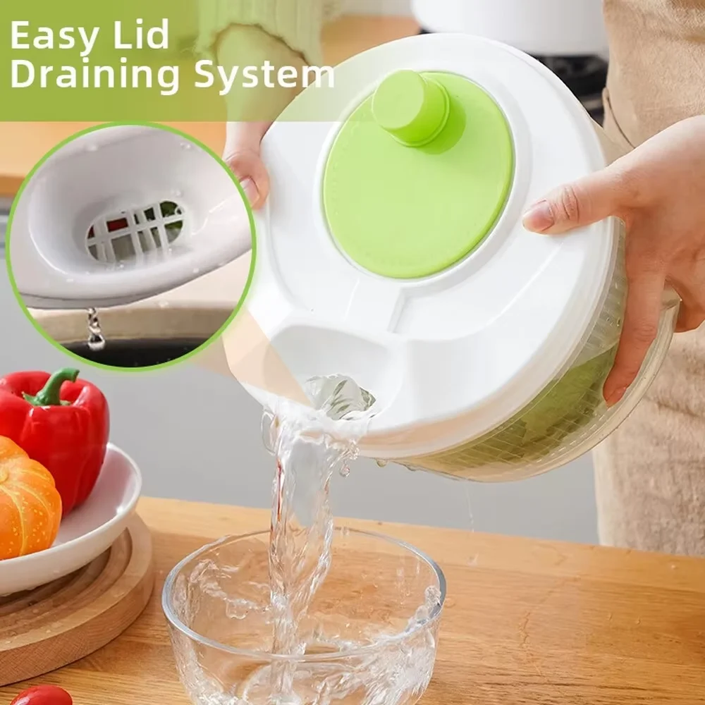 Manual Lettuce Dryer Large Salad Spinner Quick Dry Design for Kitchen Tools for Washing Cleaning & Drying Greens Vegetables