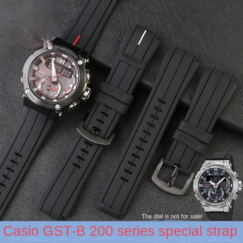 GST B200 sports silicone strap for Casio G-SHOCK 5608 GST B200 strap soft color blocking silicone men 16mm comfortable wristband