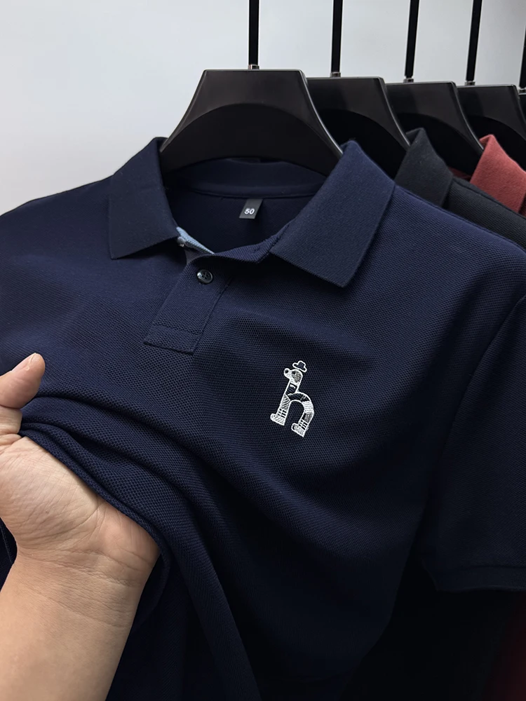 

Luxury Brand Design Men's Polo Shirt Lapel Dog Embroid Short Sleeve 100Cotton T-shirt Summer Fashion Casual Versatile Men's Wear