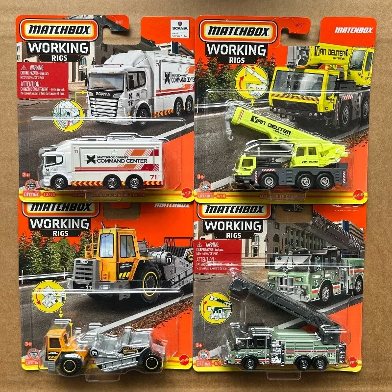Mattel Matchbox Jcy27 vehículo de ingeniería serie 1/64 motor de bomberos coche excavadora camión mezclador coche coleccionable vehículo fundido a presión Juguetes