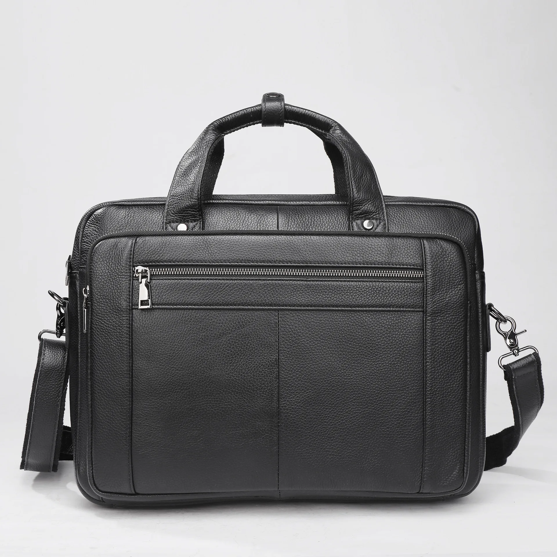 กระเป๋าแล็ปท็อปหนังแท้สำหรับผู้ชาย, กระเป๋าสะพายข้างสำหรับทำงาน, กระเป๋าเอกสาร, มีช่องและกระเป๋าหลายช่อง