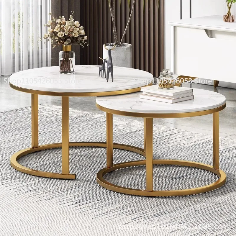 Coffee table living room household round table simple modern small apartment sofa side few creative light luxury Nordic balcony