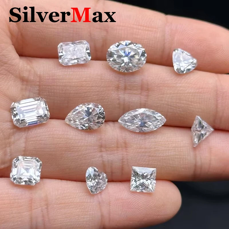 D Color Super White Moissanite Diamond Round / Oval / Pear / Radiant / Emerald / Heart / Princess / Cushion / Asscher With GRA