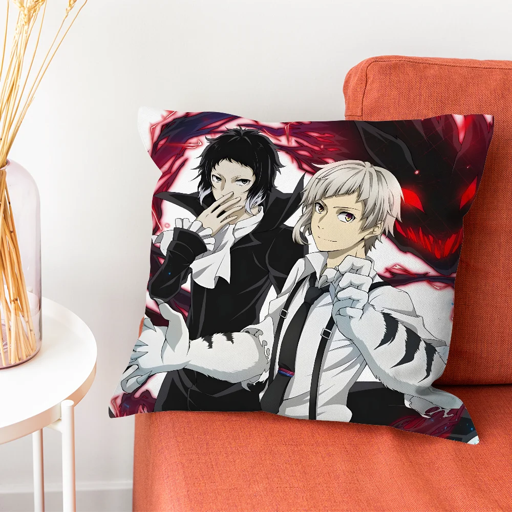 Anime Bungo Stray Dogs Pillow Case Pillow Case Living Room Sofa Cushion Cover Suitable For Home Bedroom Room Decoration